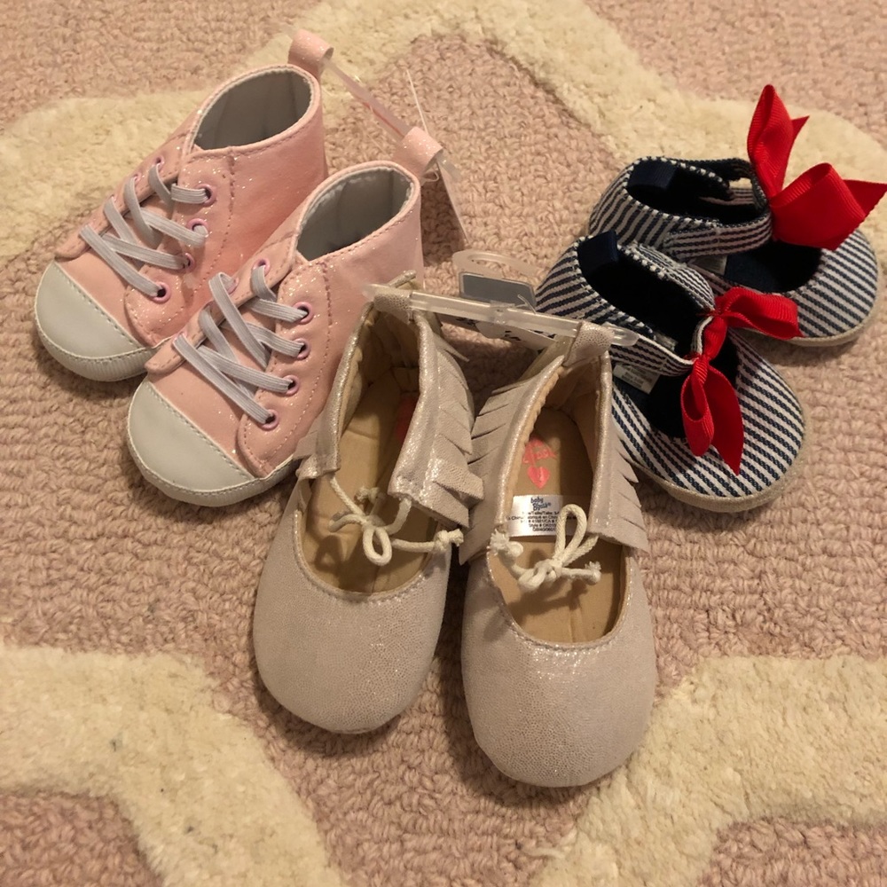 3 Pair Baby Girl Shoes (3-6 months)